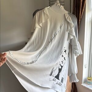 Fun, Edgy, Dramatic White Ruffled Women's Tunic